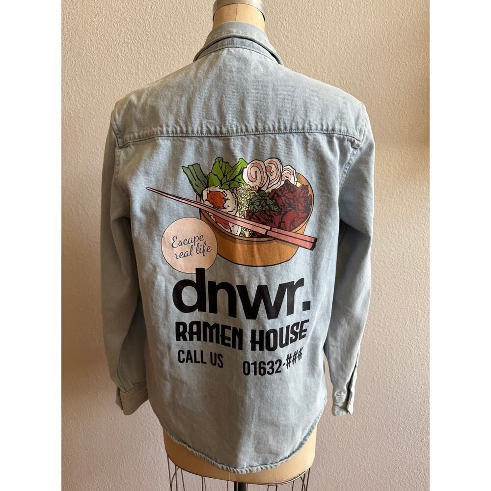 Zara DNWR Ramen House Jean Snap Front Jacket sz Small EUC‎